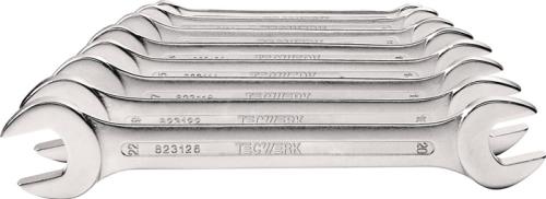 TECWERK Doppelmaulschlüsselsatz 10-tlg.SW 6-27mm CV-Stahl verchr.